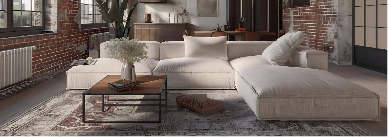 Salon w stylu loft vintage – jak połączyć surowość z elegancją minionych dekad